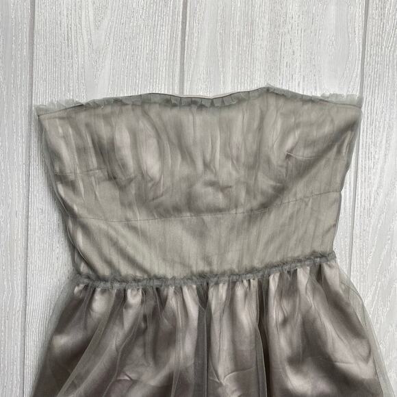 Line + Dot Women's Silver Gray Strapless Tulle Dress Size XS X-Small - Picture 6 of 7